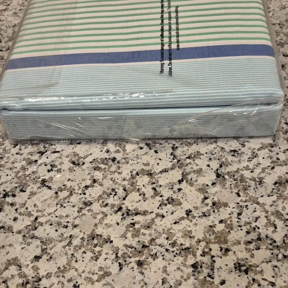 The Company Store Twin Duvet Cover Shoreline Stripe 100 Cotton NEW